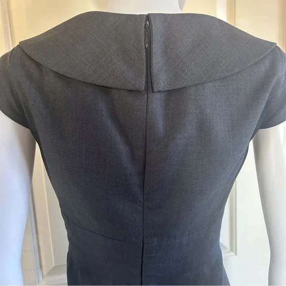 Calvin Klein Charcoal Wrap Cap Sleeve Banded Waist Dress - Picture 6 of 12